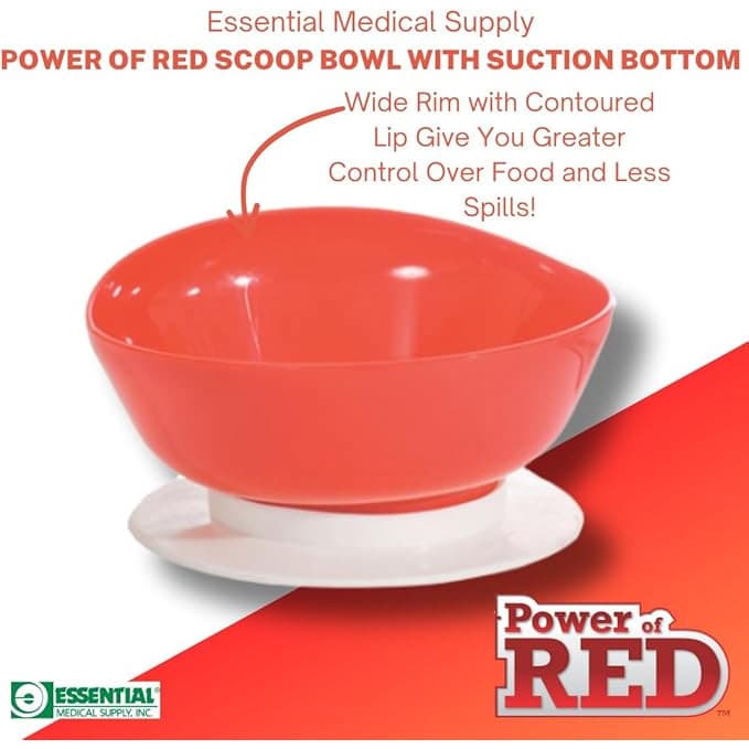 Essential Medical Supply Power of Red Adaptive Scoop Bowl - Each - Image 2