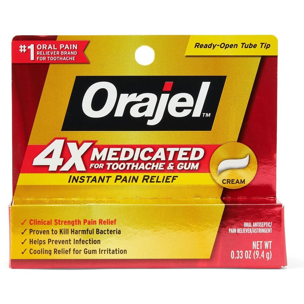Orajel 4X Medicated Toothache and Gum Gel, 0.33 oz - Case of 24 - Image 1