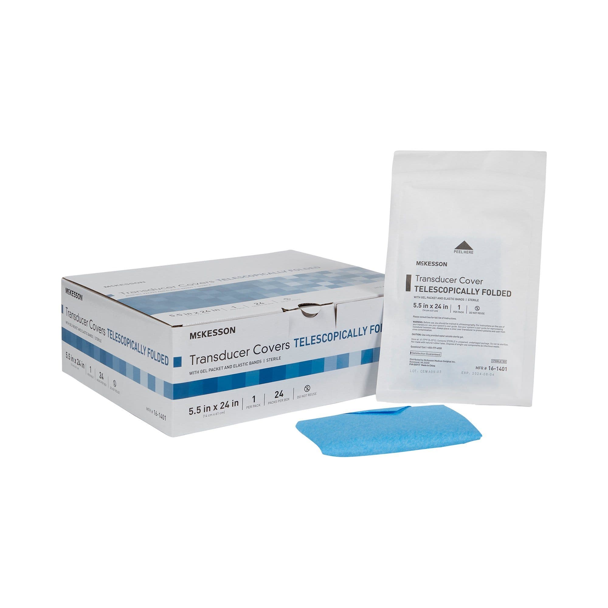 McKesson Ultrasound Transducer Cover, 5-1/2 X 24 Inch - Box of 24 - Image 1