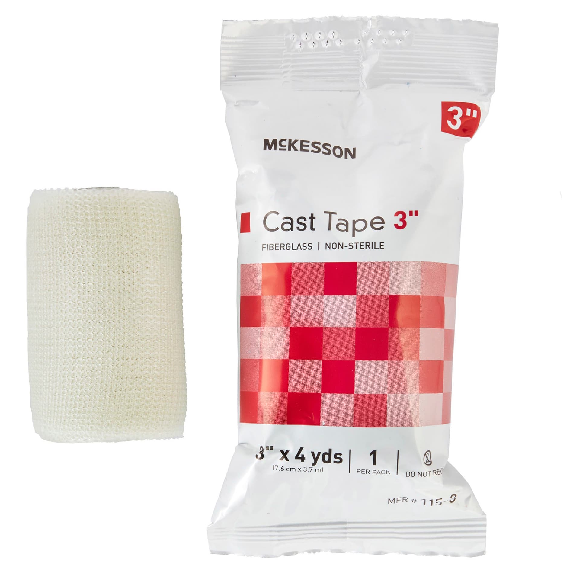 McKesson Fiberglass Cast Tape, White, 3 Inch x 4 Yard - Box of 10 - Image 1
