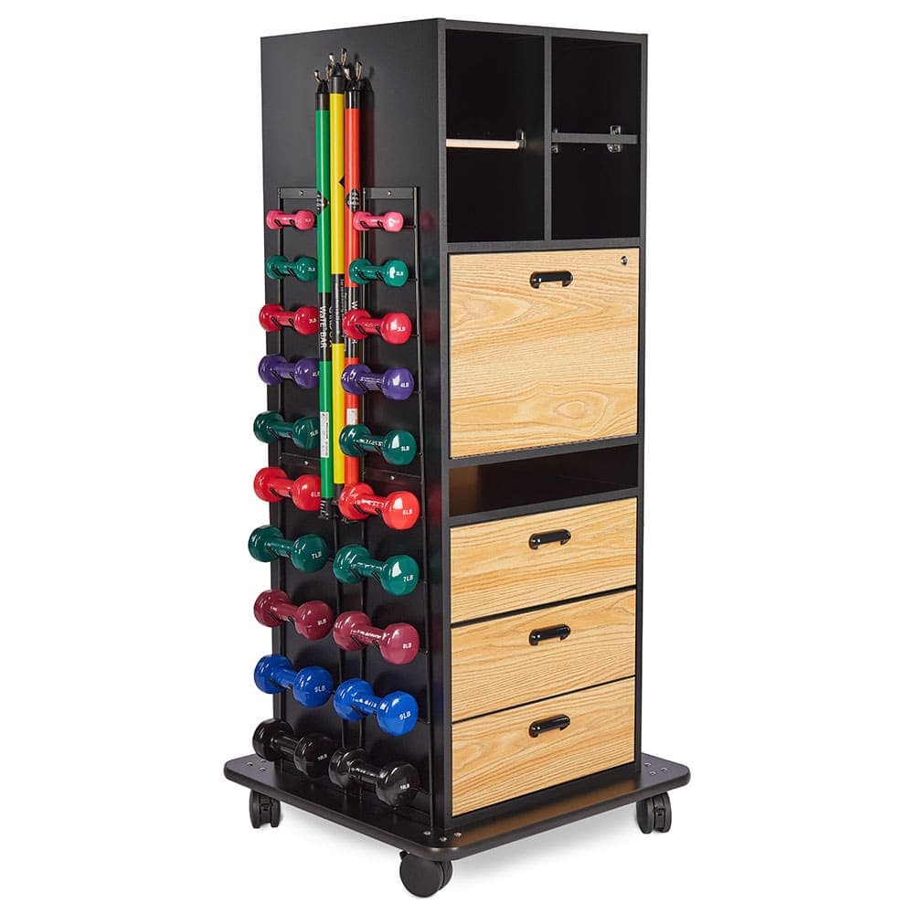 Hausmann Multi-Purpose Weight Rack with Drawer Storage and Drop Down Work Counter - Image 3