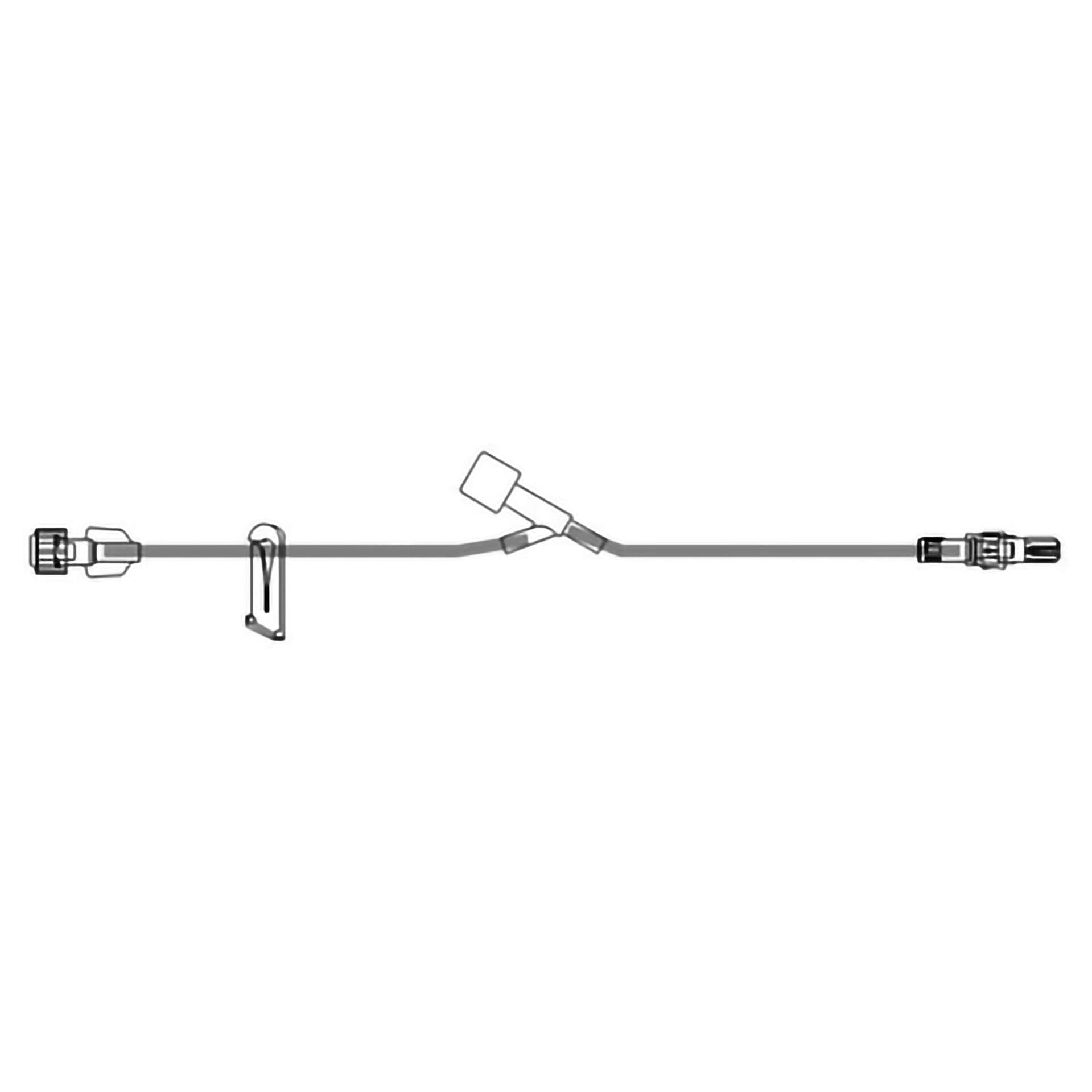 McKesson IV Extension Set without Filter, Male, Female Luer Lock Connector, Y Injection Port - Case of 50 - Image 1