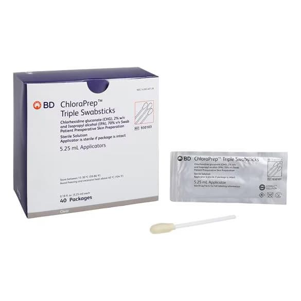 Becton ChloraPrep Single Swabstick, 5.25 mL