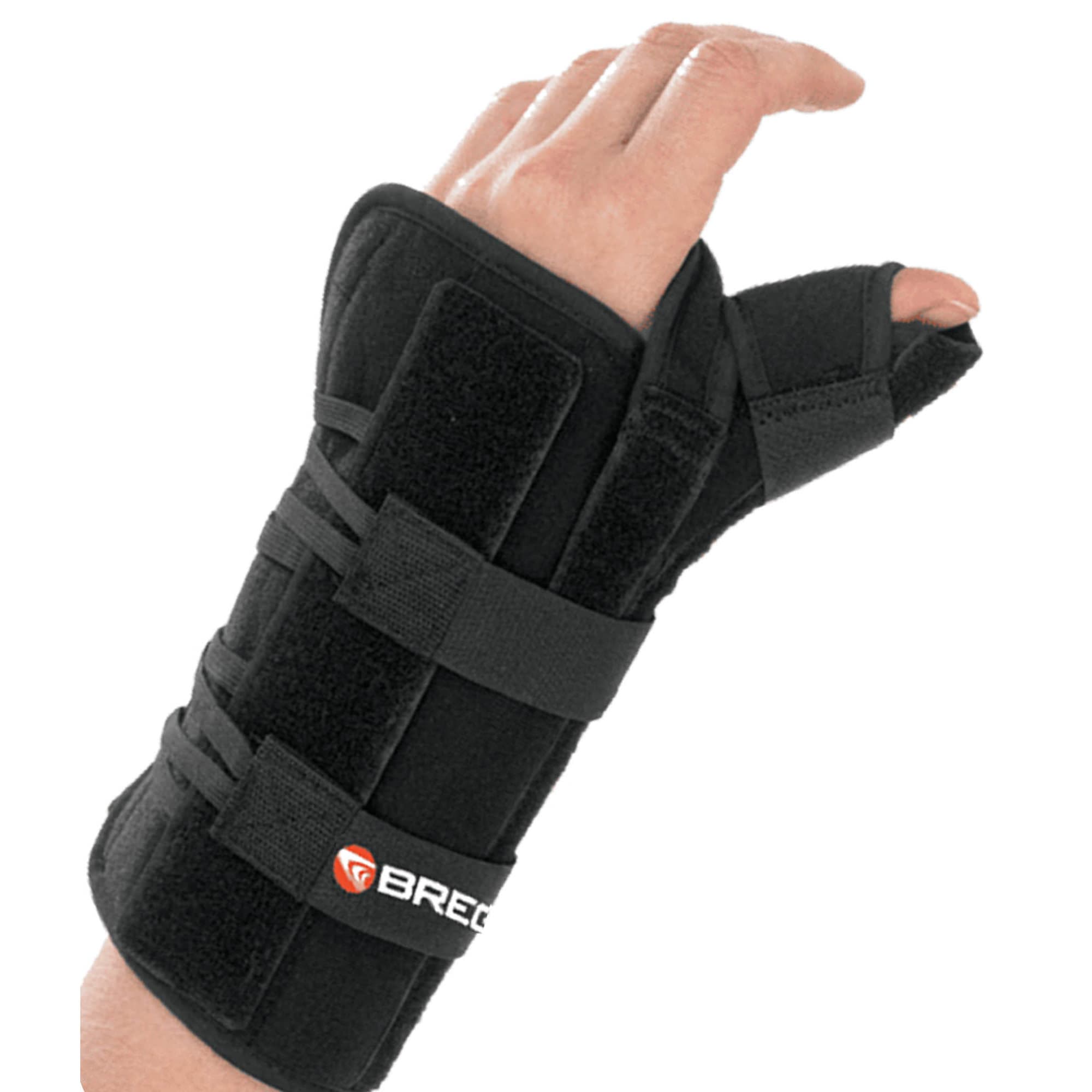 Breg Wrist Brace with Thumb Spica Apollo Universal Aluminum Foam, Black
