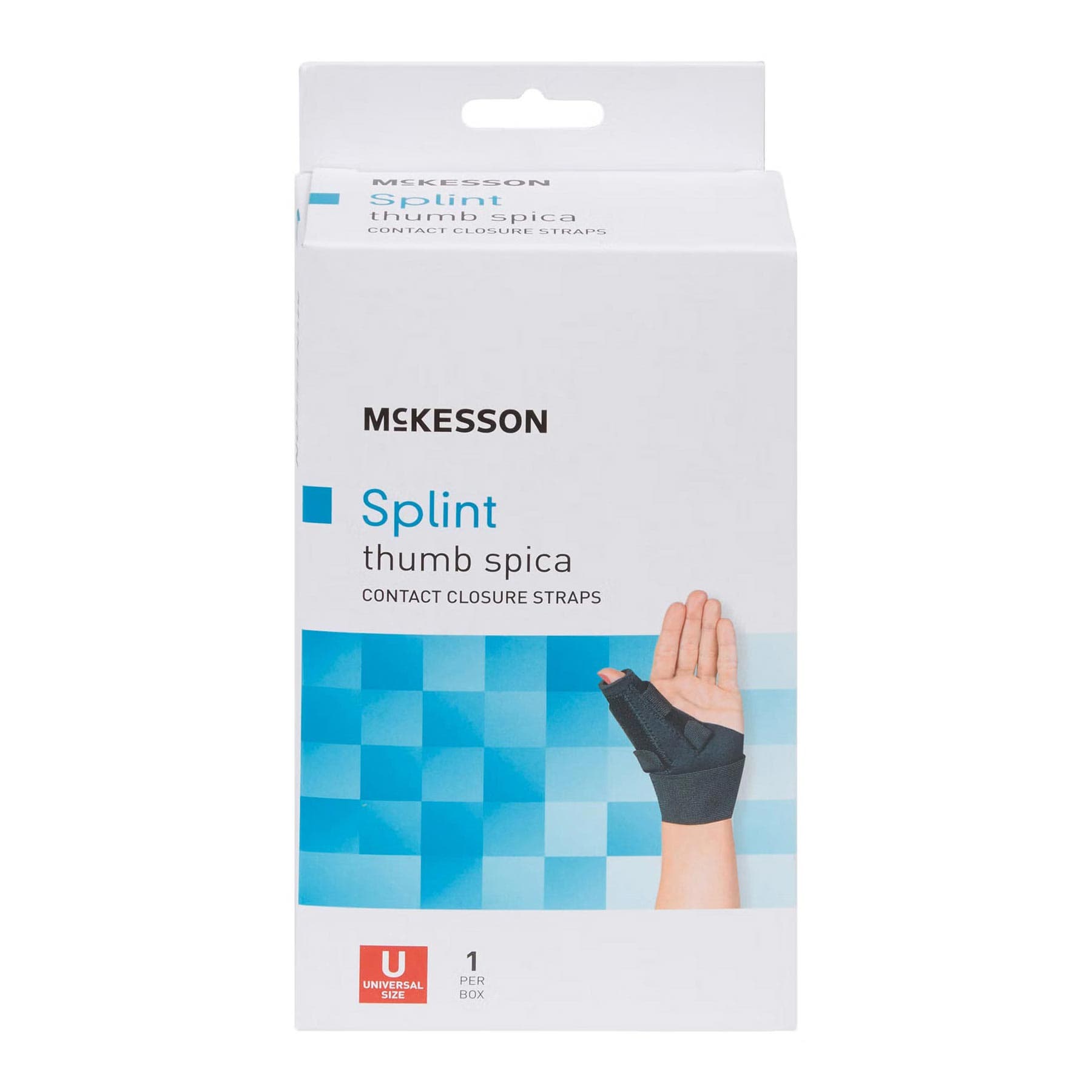 McKesson Thumb Splint Black Hook and Loop Closure One Size Fits Most Thumb Spica - Image 3