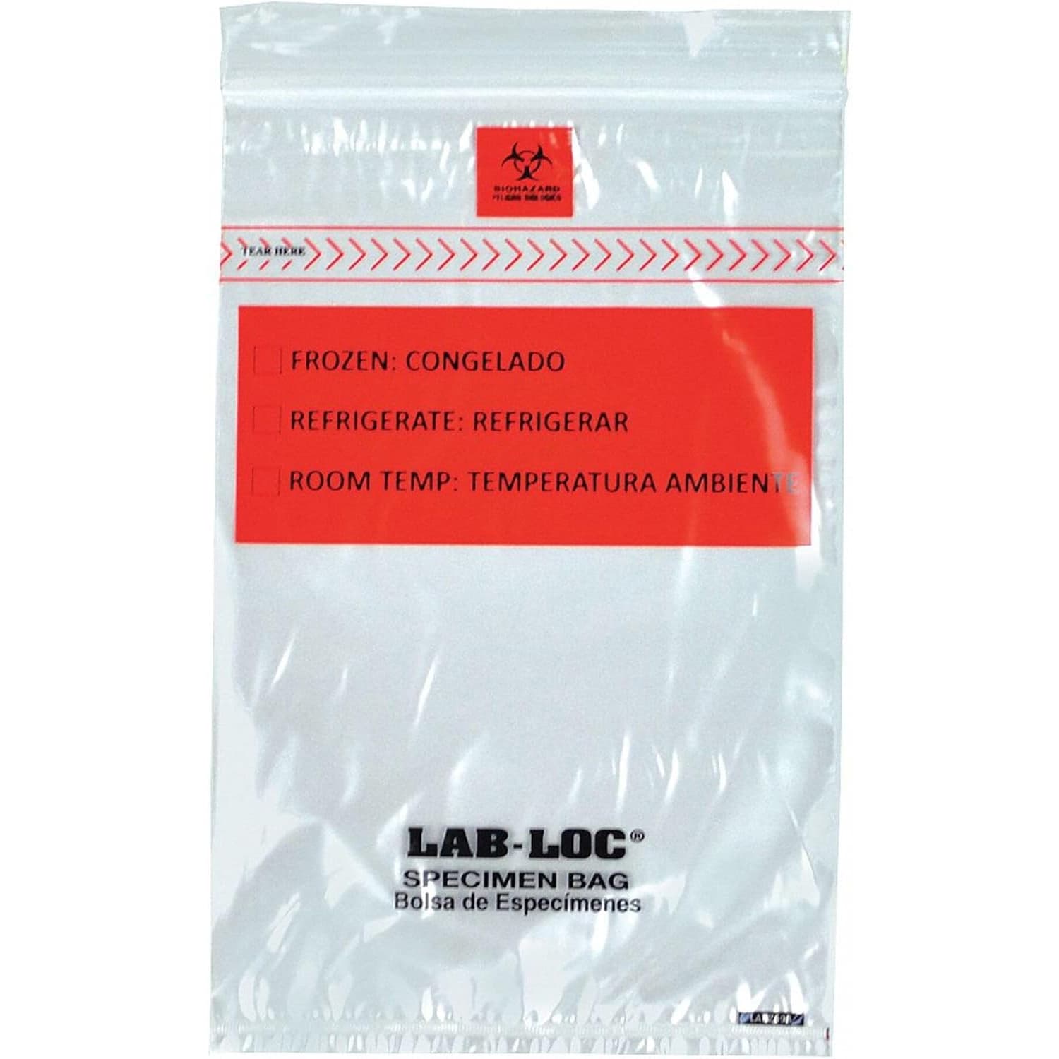 Lab-Loc Specimen Transport Bag with Document Pouch, Disposable