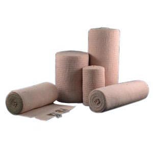 Ambra Le Roy Valuelastic Elastic Bandage with Standard Clips, Tan, 6 Inch x 10 Yard - Case of 50 - Image 1