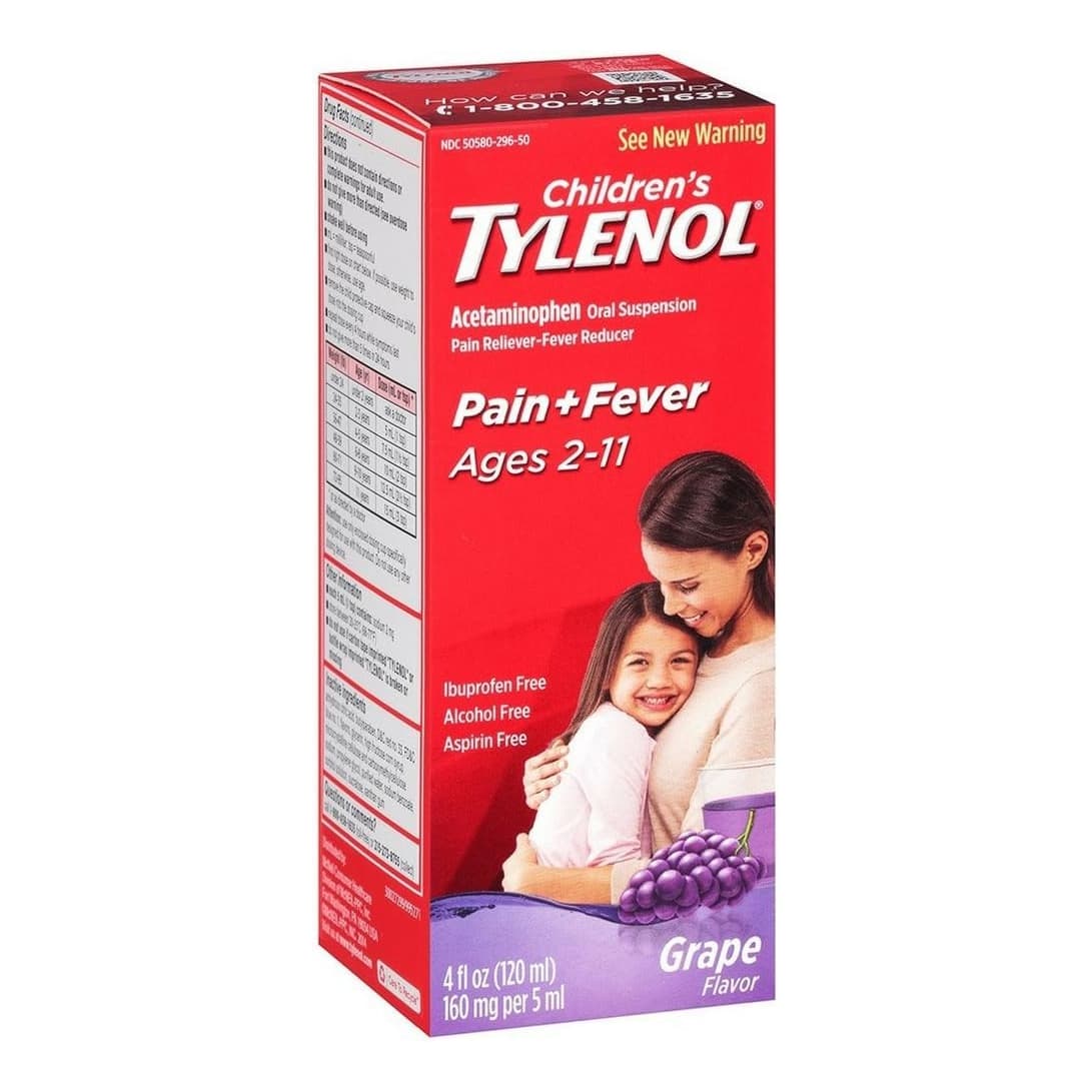 Children's Tylenol Oral Suspension Liquid, Grape Splash, 4 oz - Each