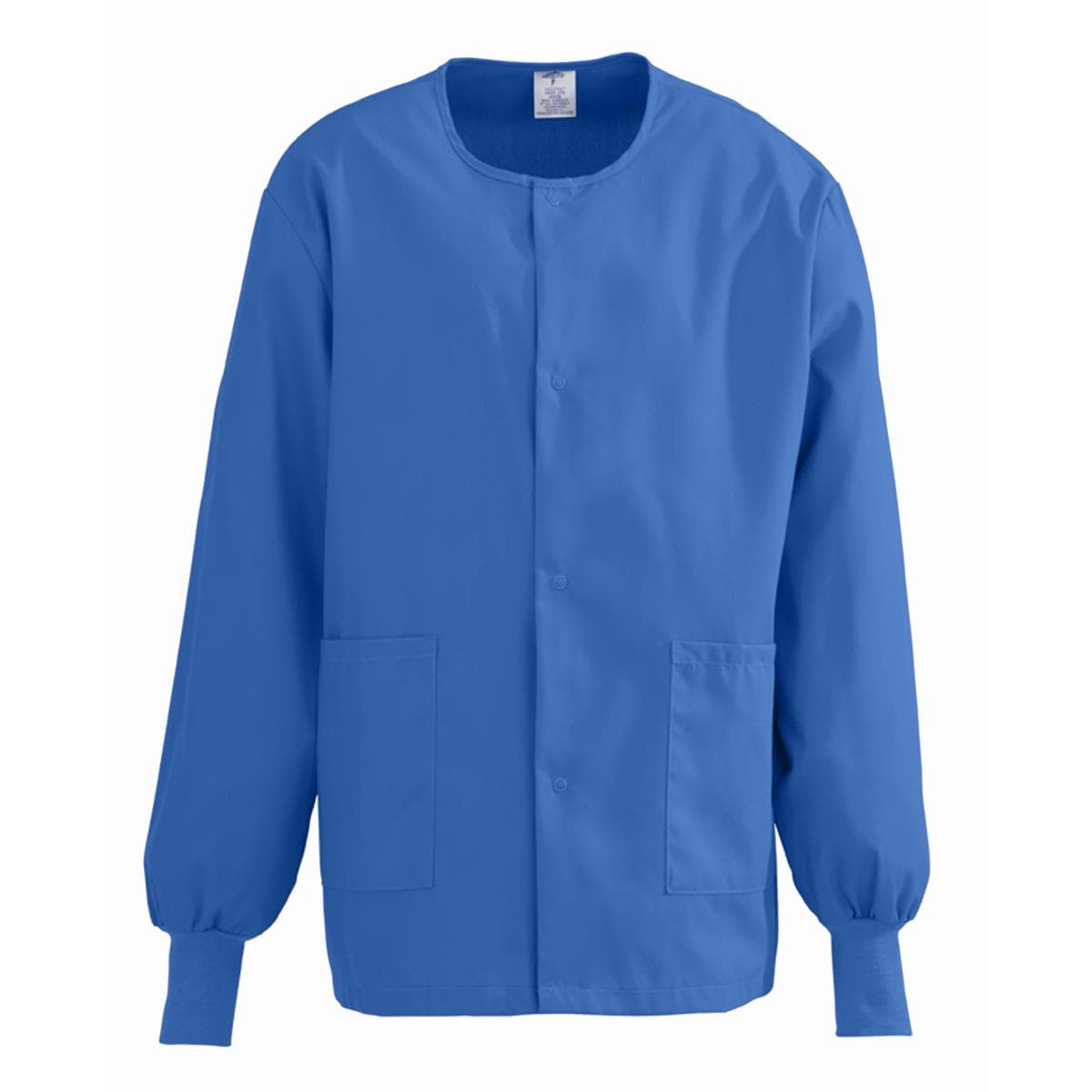 Medline Comfortease Unisex Crew-neck Warm-up Jacket, Royal Blue, Large - Image 1