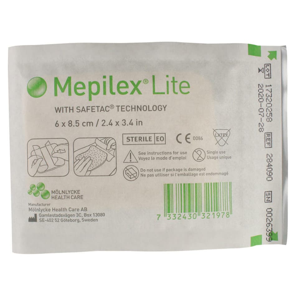 Mepilex Lite Thin Foam Dressing, 2.4 x 3.4 Inch - Each - Image 1