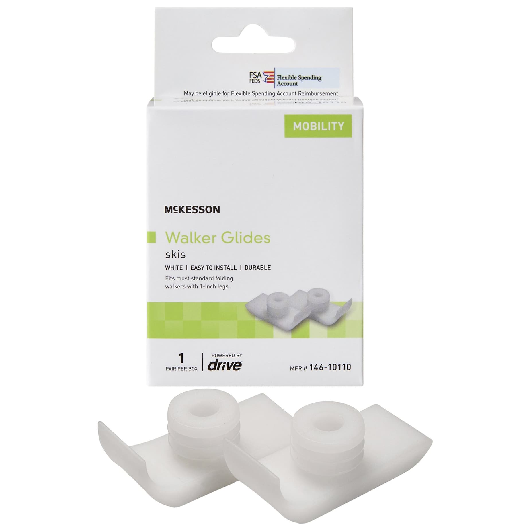 McKesson Glide Ski for 1" Folding Walker - Each - Image 1