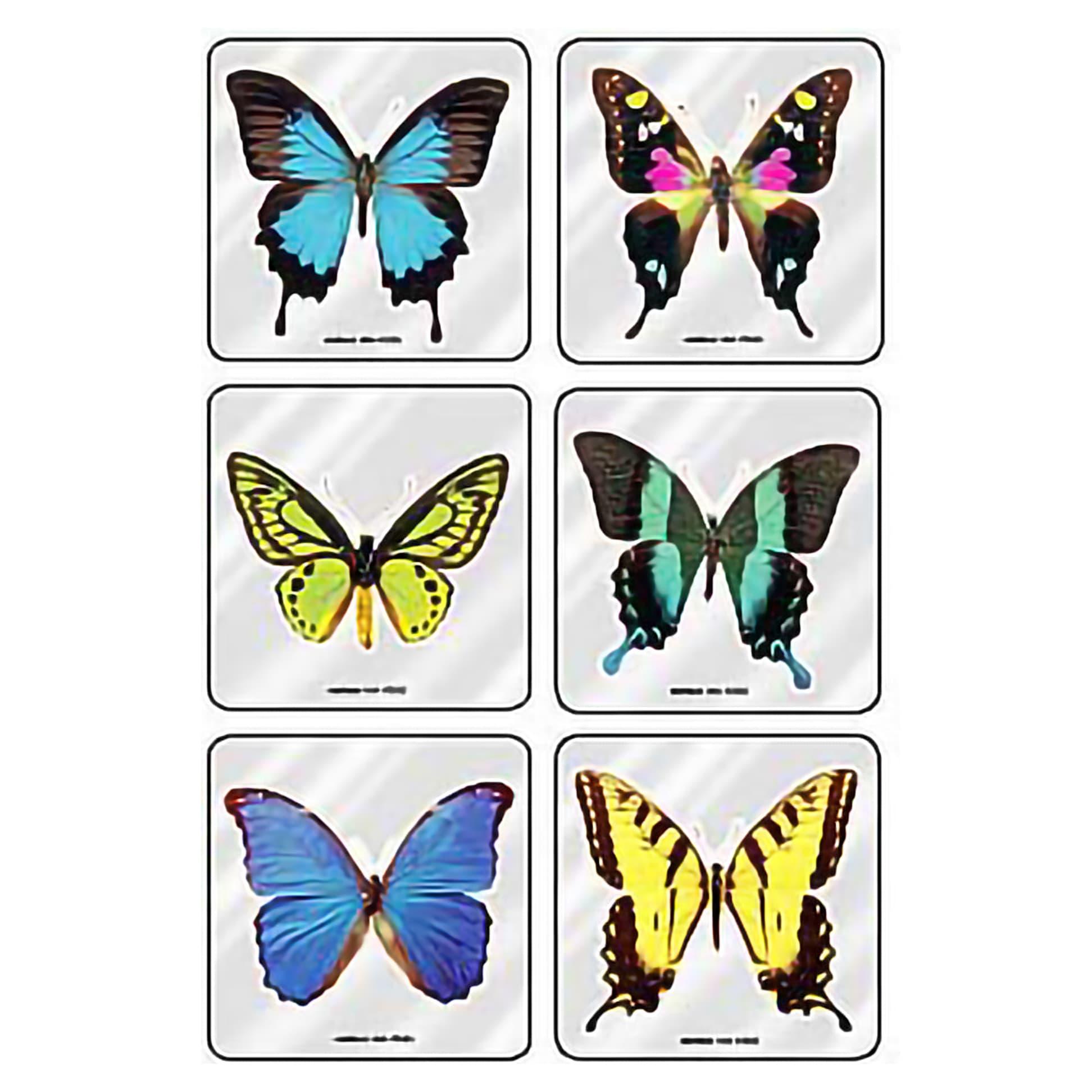 MiniBadges Foil Butterflies Stickers, 2.5" x 2.5" - Package of 90