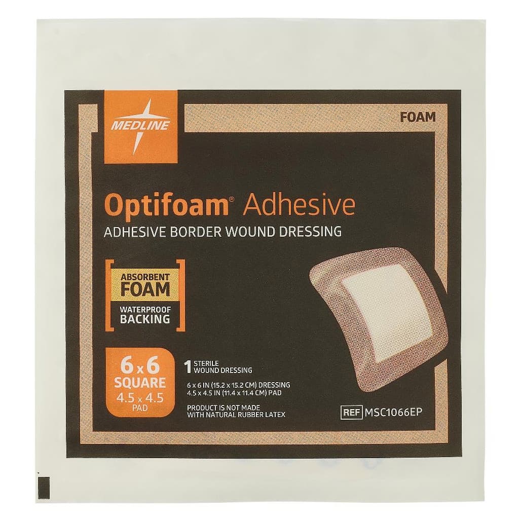 Optifoam Adhesive Foam Dressing, 6 x 6 Inch - Each - Image 1