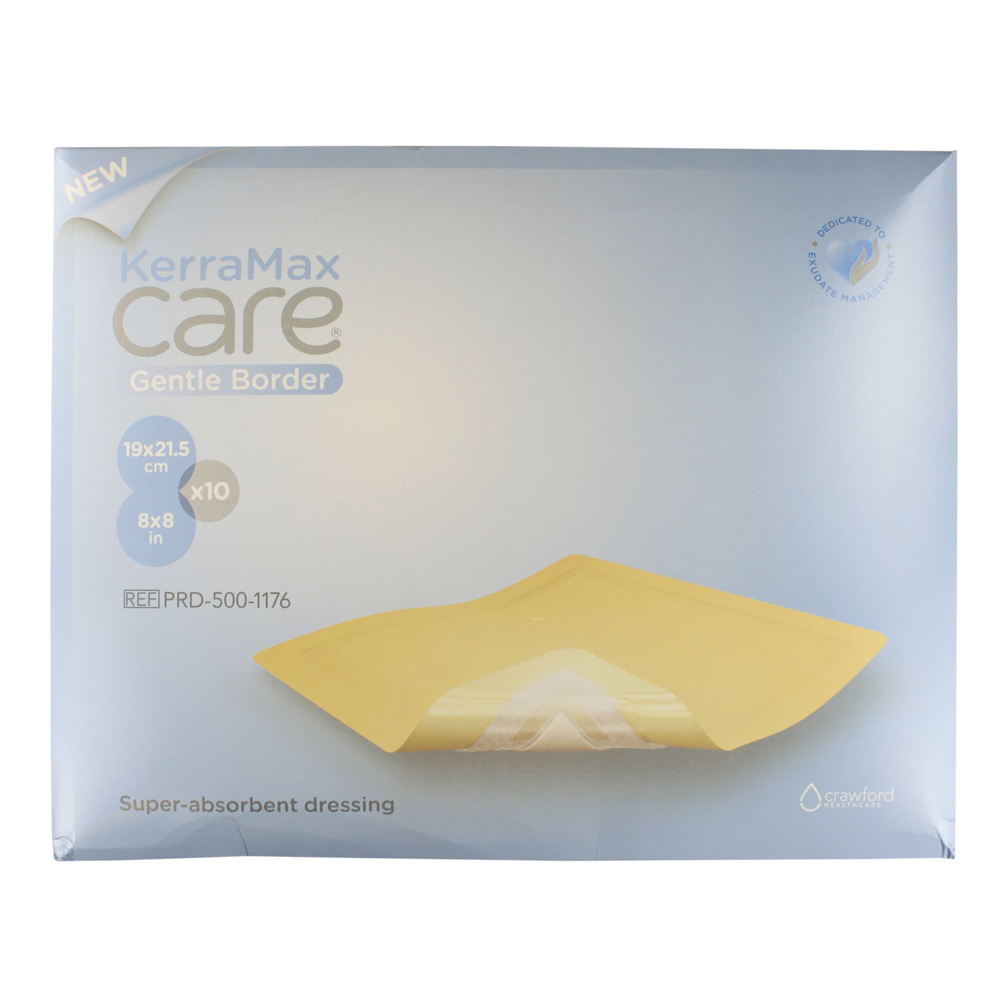 KerraMax Care Gentle Border Super Absorbent Dressing, 8 x 8 Inch - Image 1
