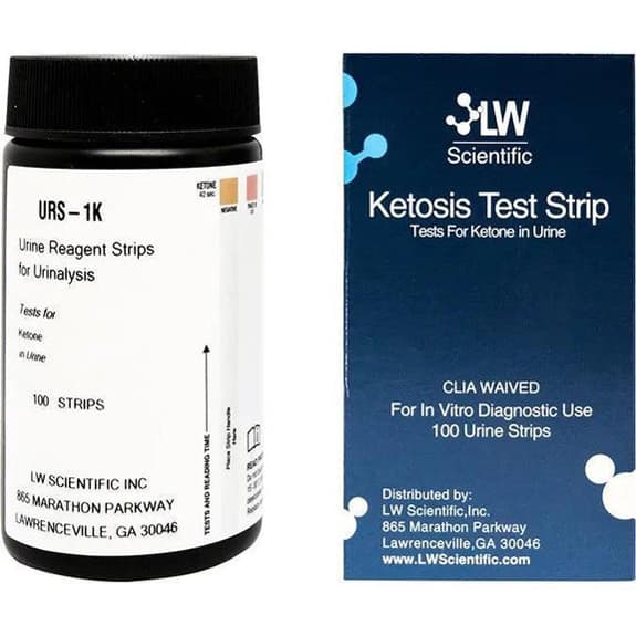 LW Scientific Ketone Reagent Test Strip - Vial of 100 - Image 1