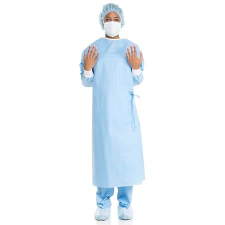 Ultra Non-Reinforced Surgical Gown with Towel, Blue, Small - Image 1