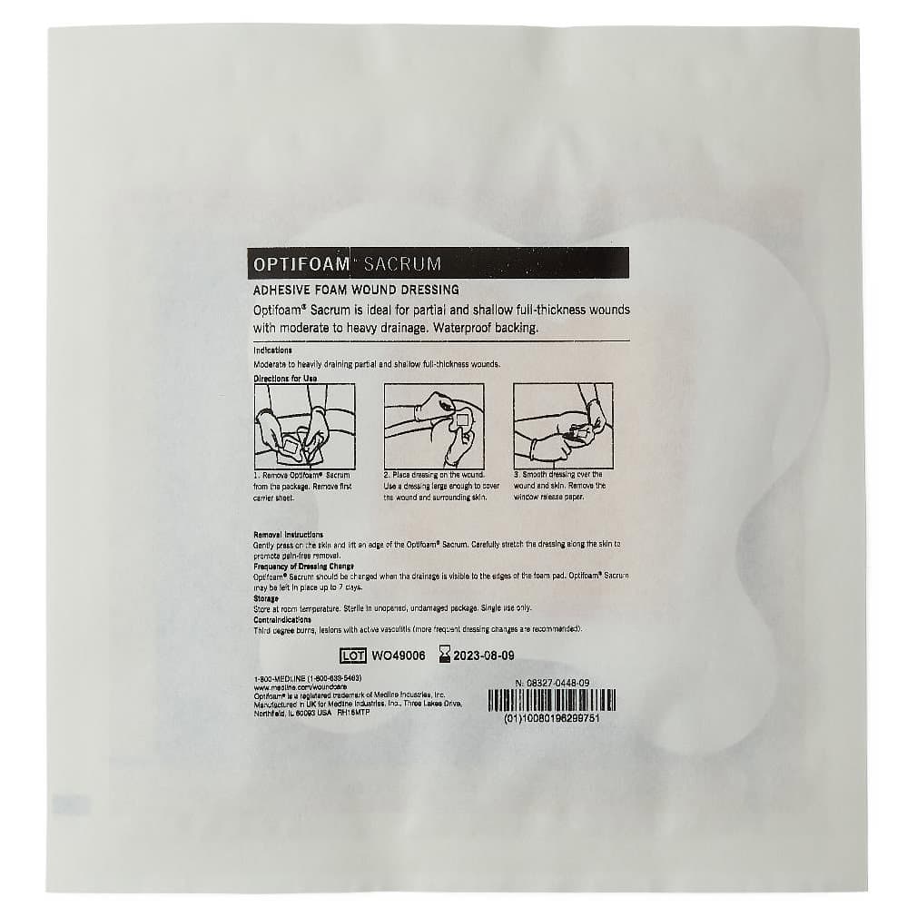 Optifoam Sacrum Adhesive Foam Dressing, 6.1 x 5.5 Inch - Each - Image 2