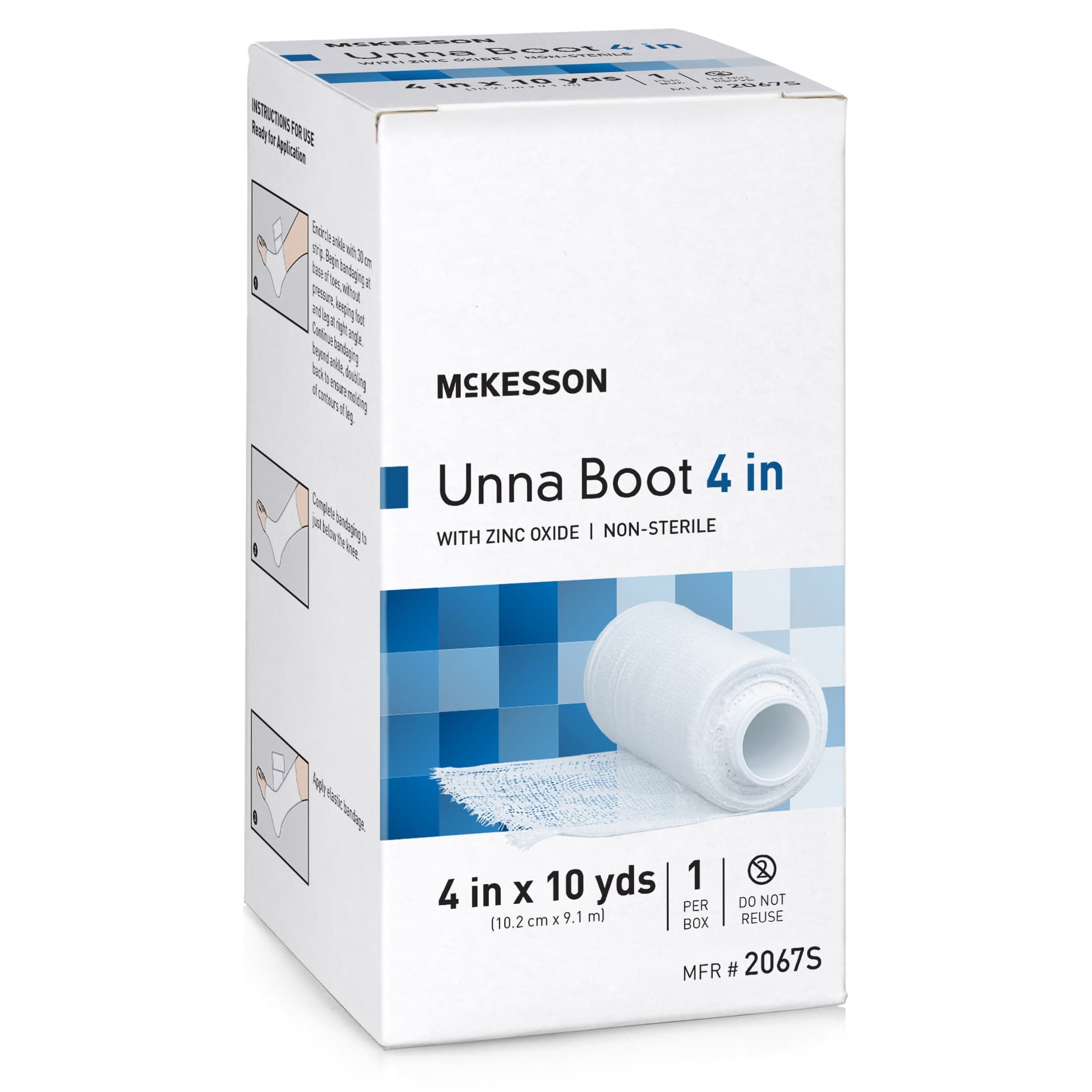 McKesson Unna Boot Compression Bandage With Zinc Oxide, 4 Inch x 10 Yard - Case of 12 - Image 1