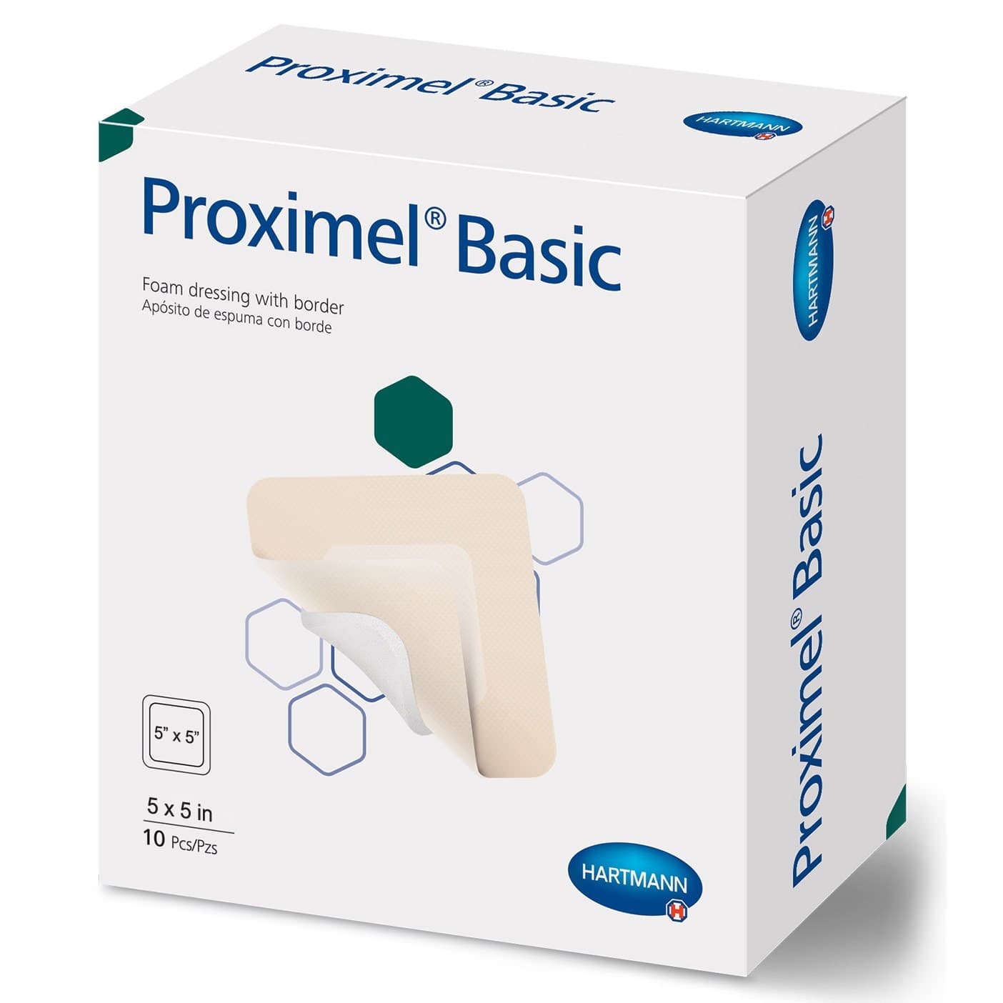 Proximel Basic Bordered Three-Layer Acrylate Foam Dressing, 5 X 5 Inch - Box Of 10 - Image 1