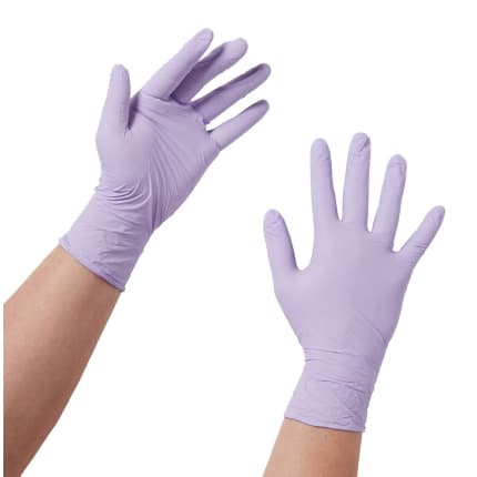 Halyard Lavender Exam Glove Lavender Lavender Beaded Cuff 2 mil to 4 mil Range, Medium - Case of 2500 - Image 1