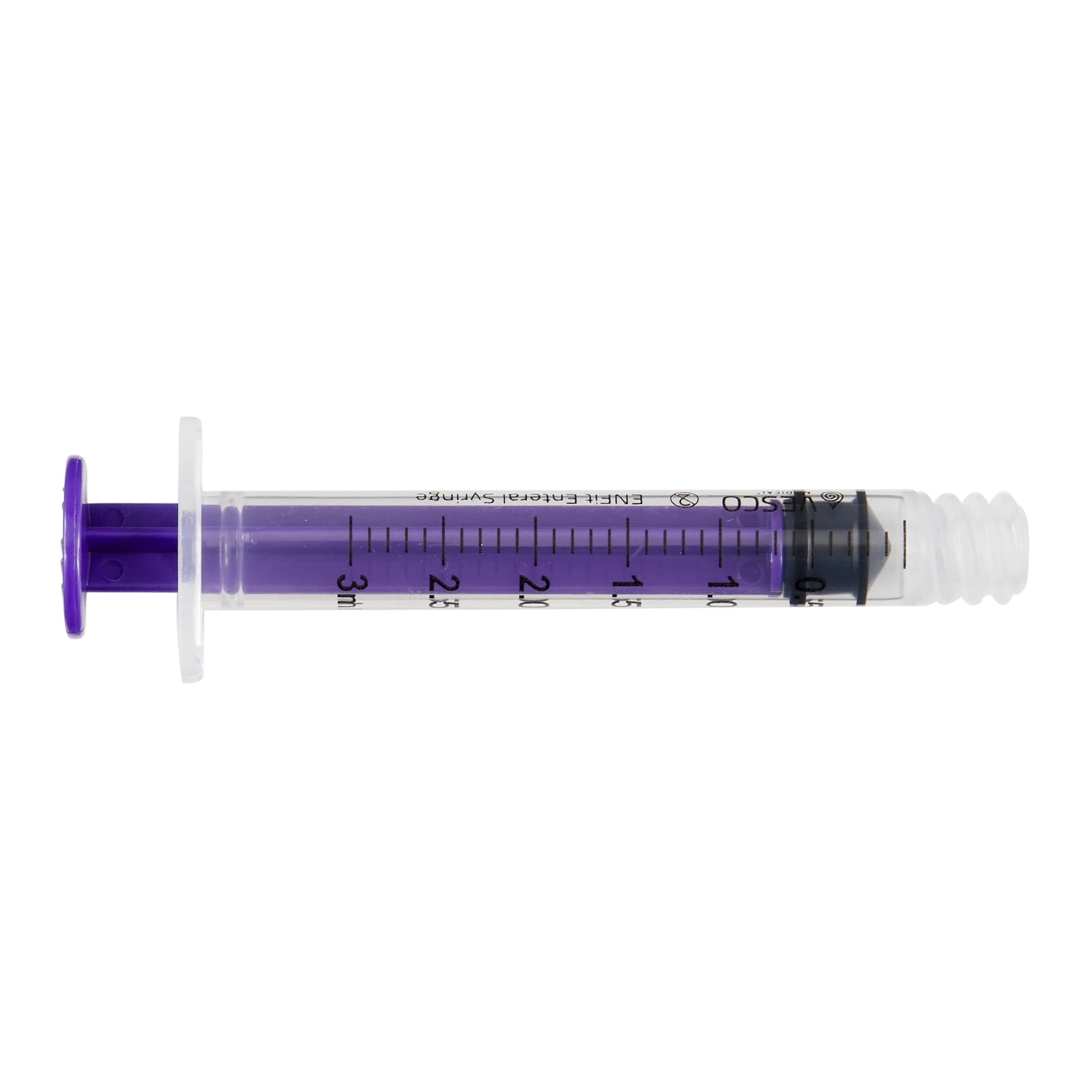 Vesco Enfit Tip Medication Syringe, Clear, 3mL - Case of 800 - Image 1