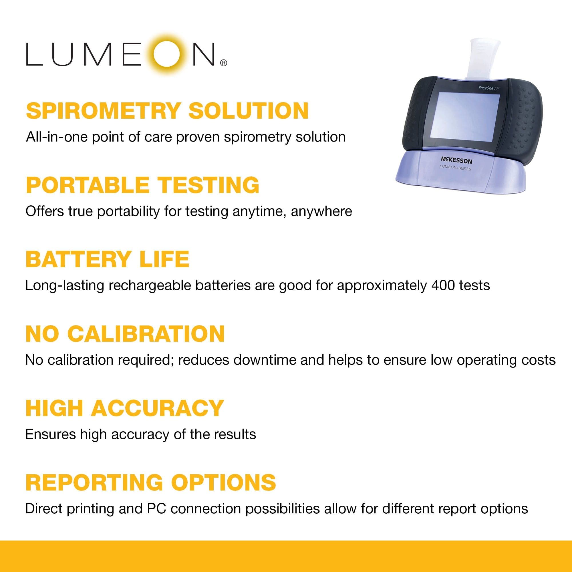 McKesson LUMEON EasyOne Air Spirometer System Touch Screen Display LCD Indicator - Image 4
