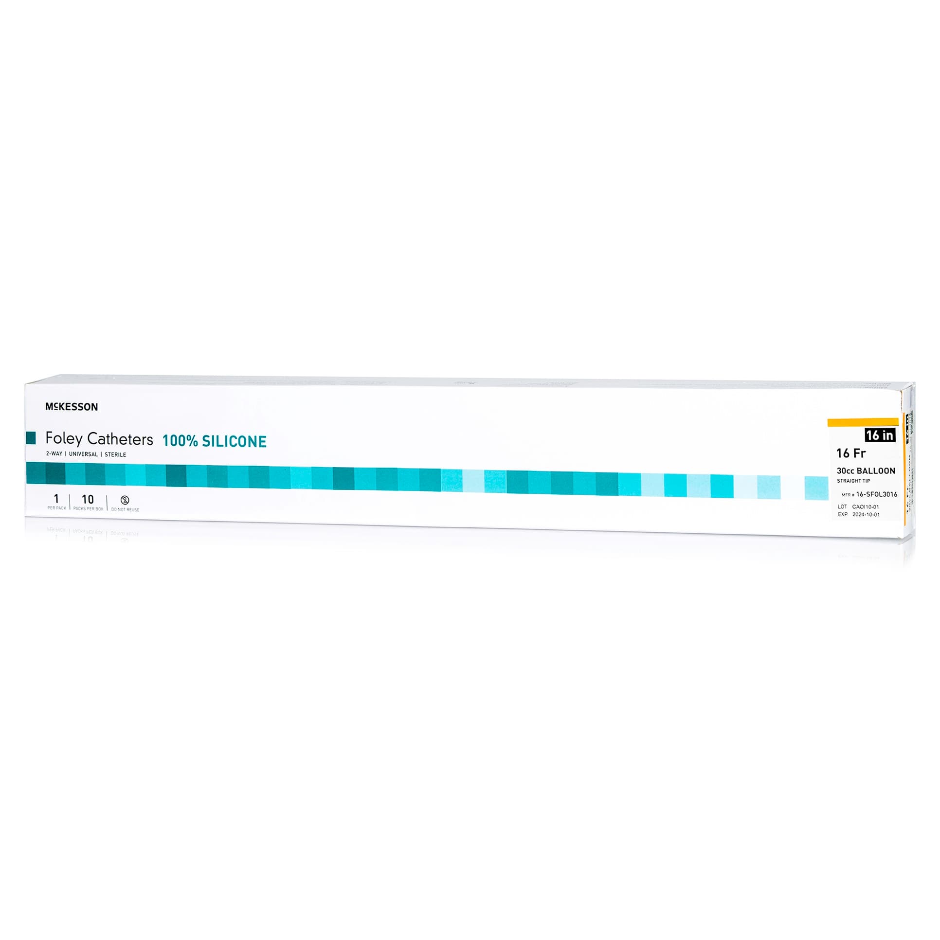 McKesson 2-Way Silicone Foley Catheter with Standard Tip, Orange, 16 Fr - Case of 200 - Image 1