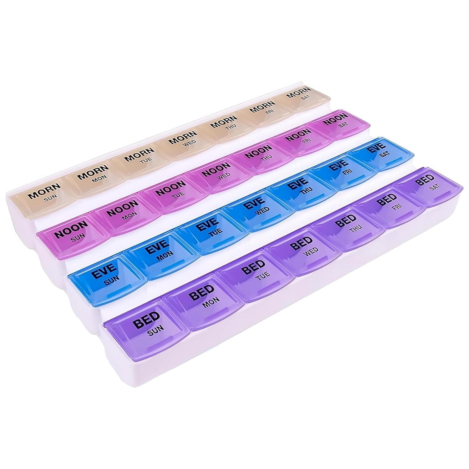 Apex 7-Day Medication Planner Spanish Guide With 28 Color Coded Compartments - Each - Image 1