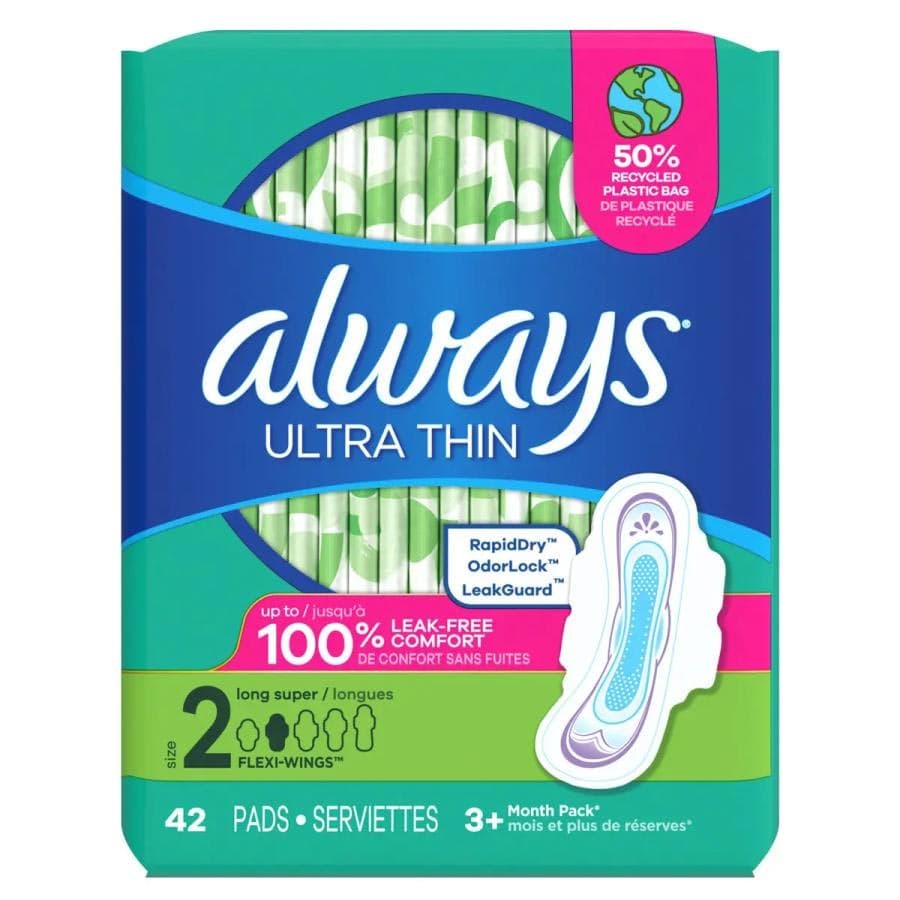 Always Ultra Thin Pads with Wings, Long - Package of 42 - Image 1