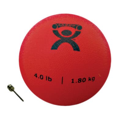 CanDo Soft Pliable Medicine Ball, 5 Inch Diameter, Red, 4 Lbs - Image 1