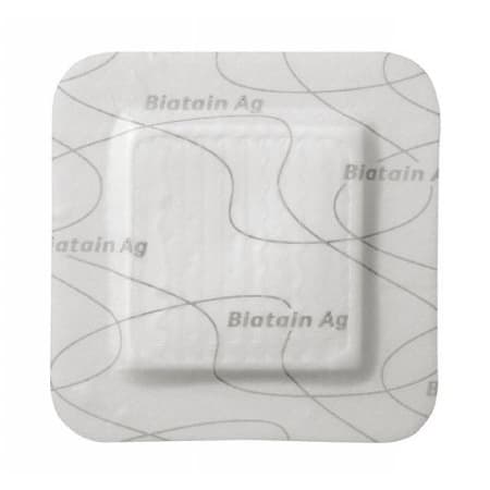 Biatain Square Silicone Ag Foam Dressing, 5 x 5 Inch - Box of 5 - Image 1