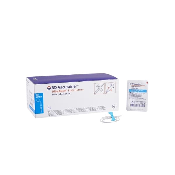 BD Vacutainer UltraTouch Push Button Blood Collection Set, Winged, 25 Gauge - Case of 200 - Image 1