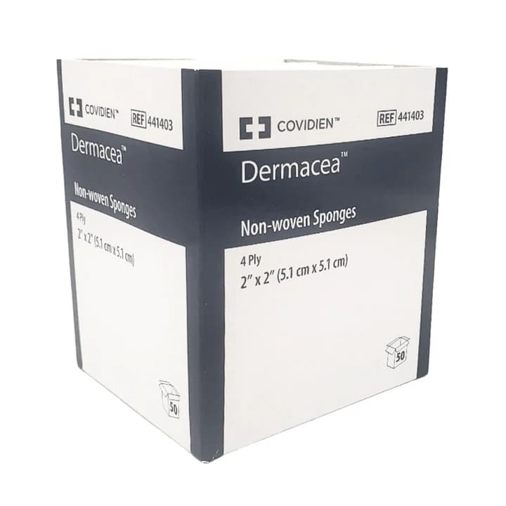 Dermacea 4 Ply Non-woven All-Purpose Sponges, 2 x 2 Inch, Sterile - Case of 3000 - Image 1