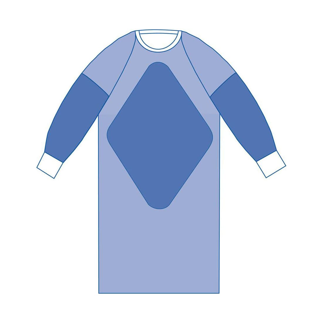 Medline Aurora Fabric-Reinforced Gown with Raglan Sleeves, Sterile, Size XL - Image 1