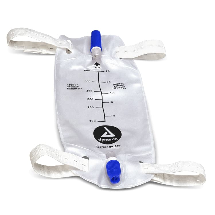 Dynarex Urinary Leg Bag, 600 mL - Box of 12 - Image 1