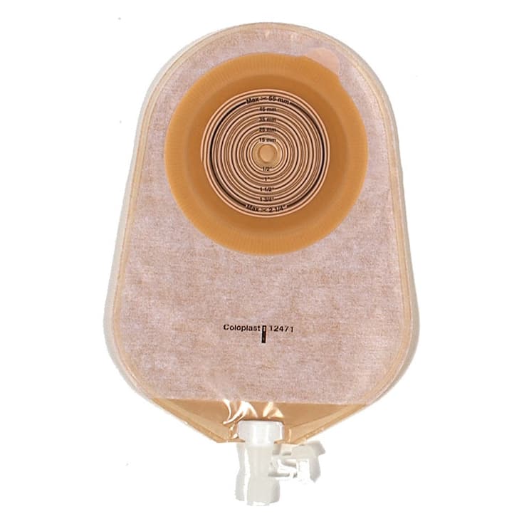 Assura Flat MIDI Standard wear Urostomy Pouch, Transparent - Box of 10 - Image 1