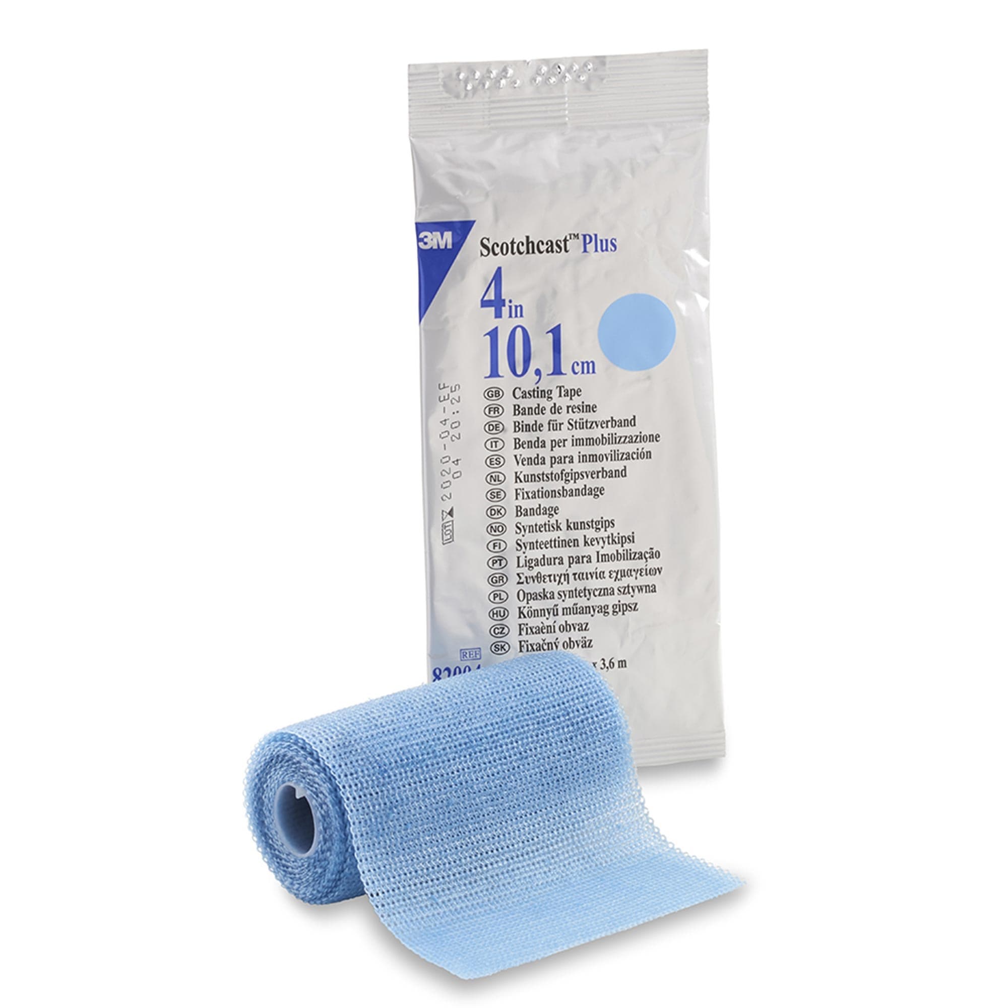 3M Scotchcast Plus Cast Tape, 4 Inch X 4 Yard, Light Blue - Case of 10 - Image 1