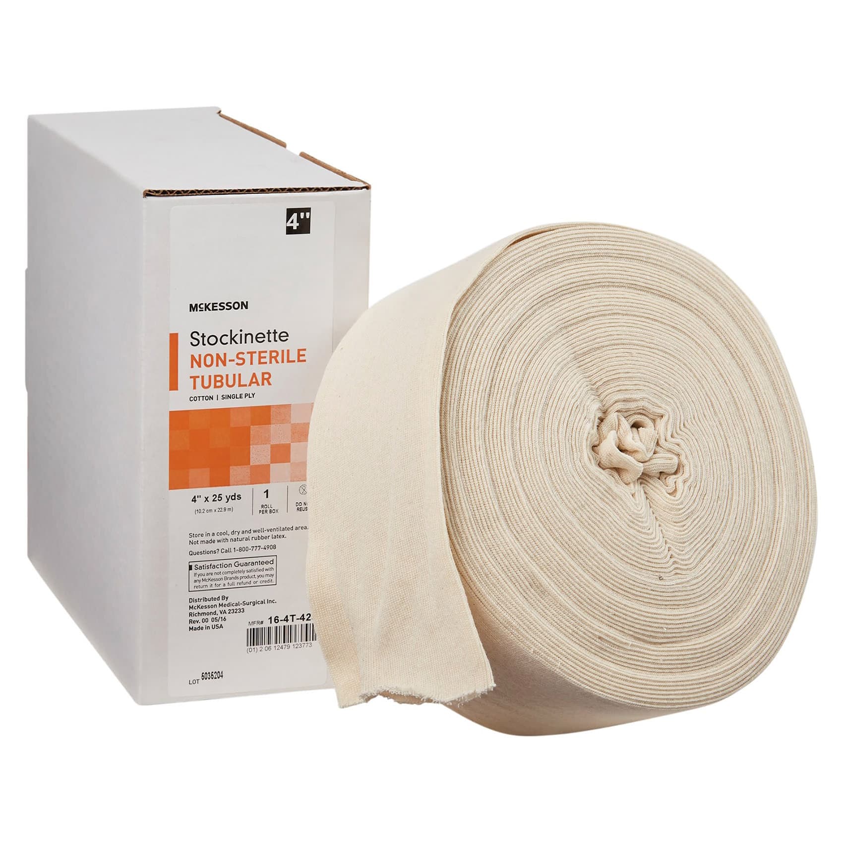 McKesson Tubular Cotton NonSterile Stockinette, 4 Inch x 25 Yard, Beige - Case of 10 - Image 1