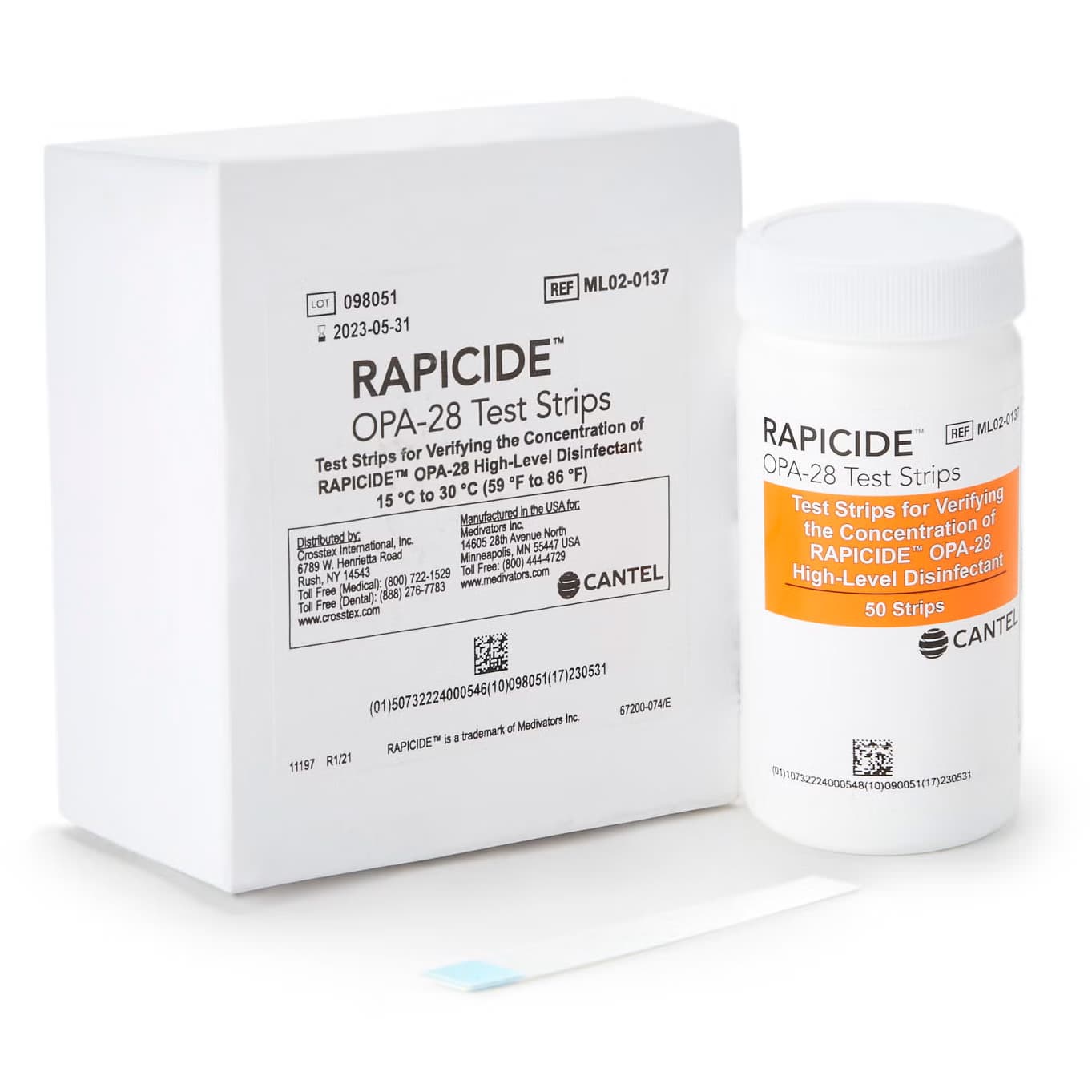 Rapicide OPA-28 OPA Concentration Indicator Pad Single Use - Case of 100 Test Strips - Image 1