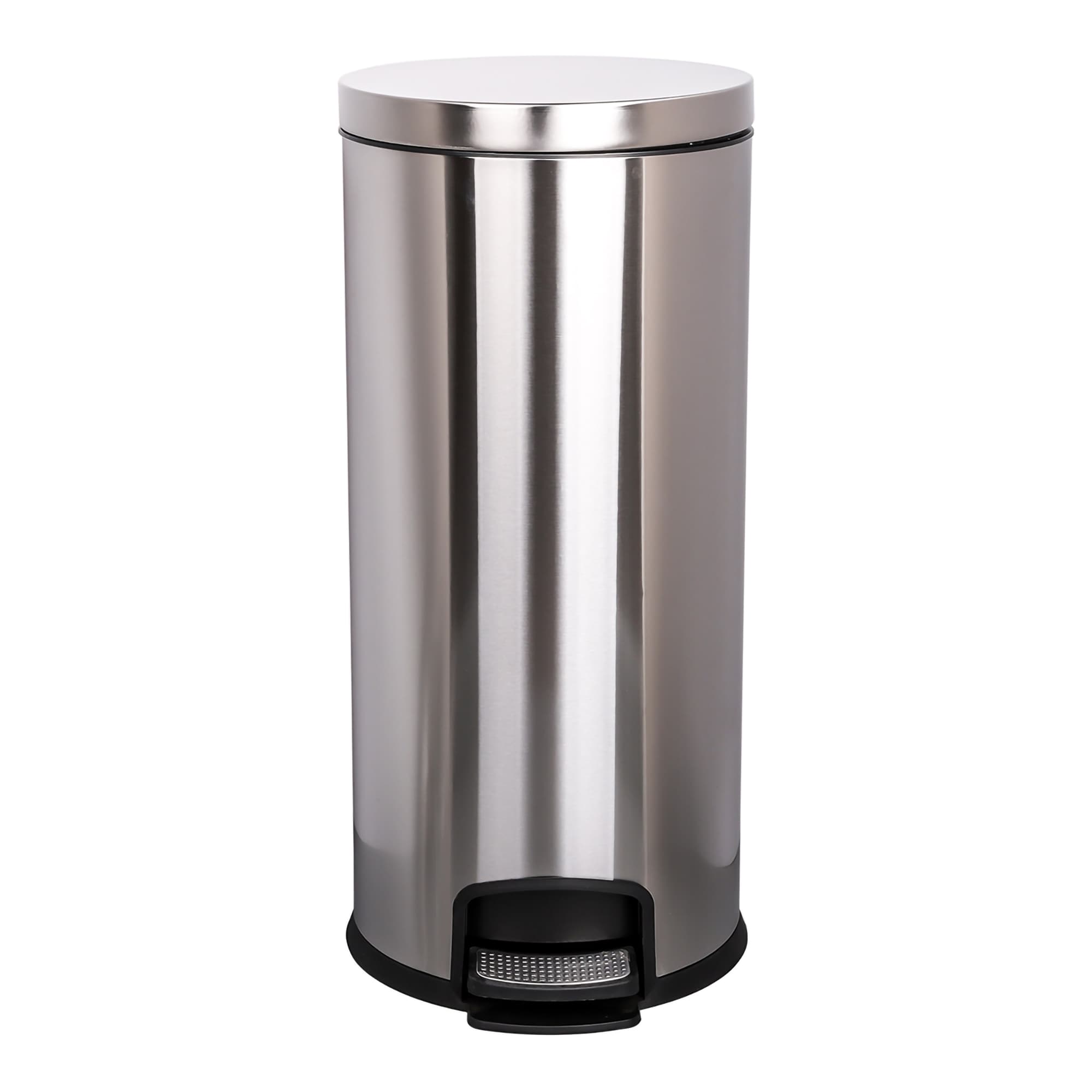 McKesson Silver Metal Round Trash Can