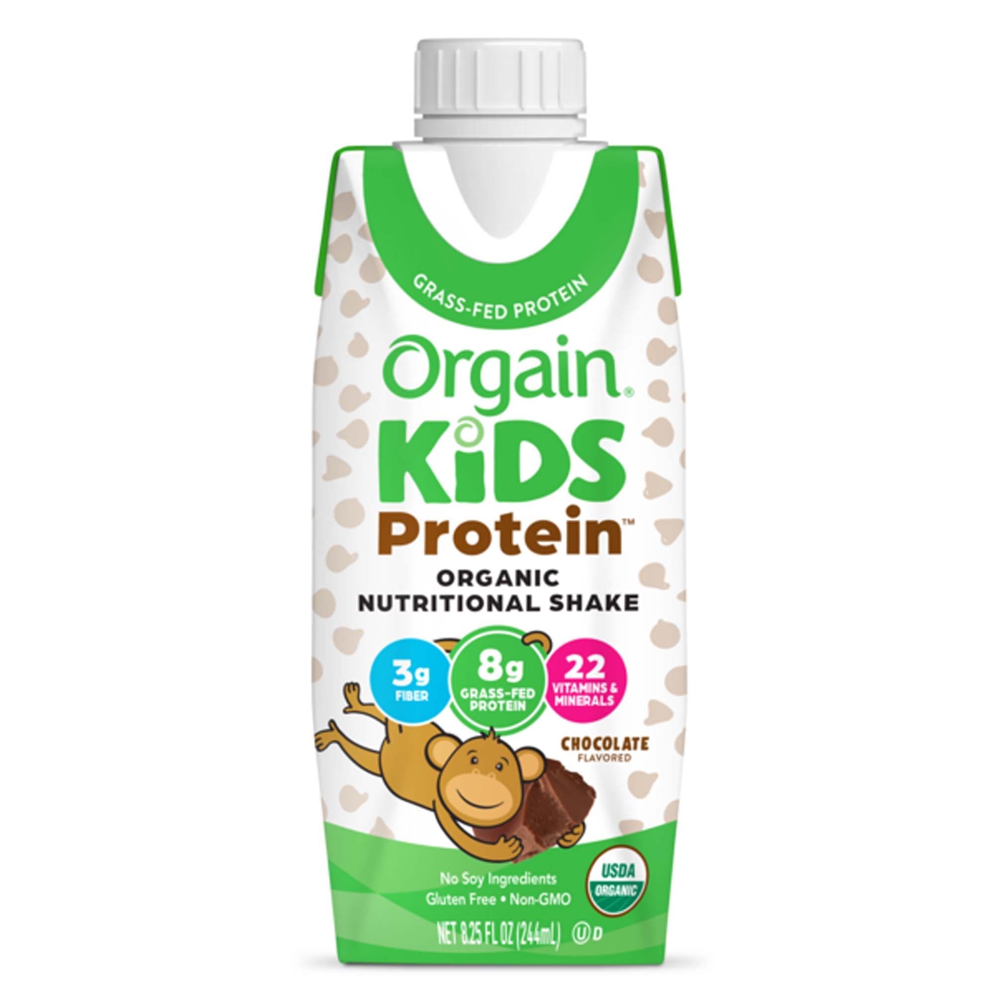 Orgain Kids Protein Organic Nutritional Shake, Chocolate, 8.25 oz - Case of 12 - Image 1