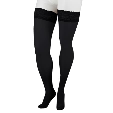 Juzo Attractive OTC Thigh High Compression Stocking 15-20 mmHg, Regular, Closed Toe, Black, Small - Pair - Image 1