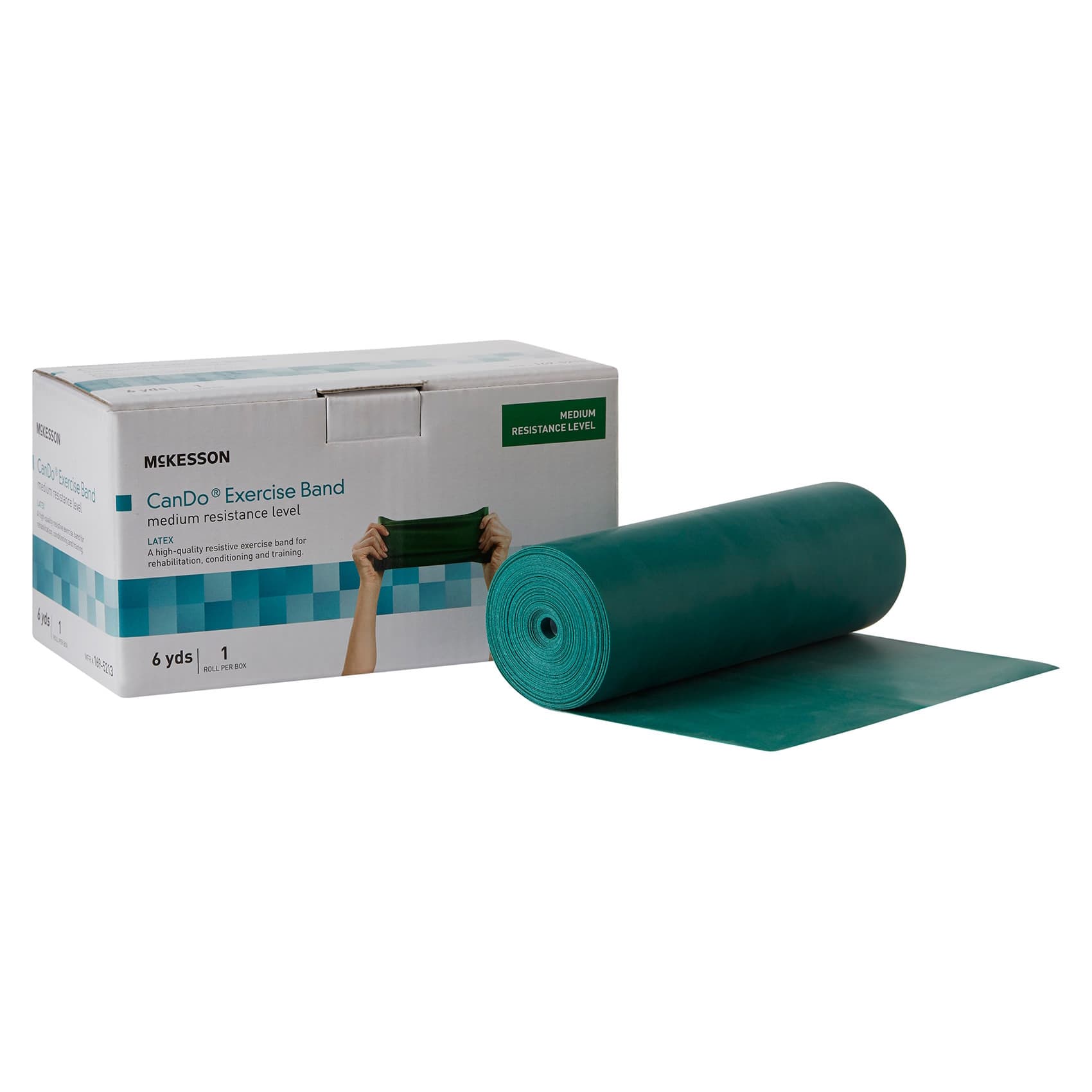 McKesson CanDo Green Medium Resistance Exercise Band, 5 Inch X 6 Yard - Image 1