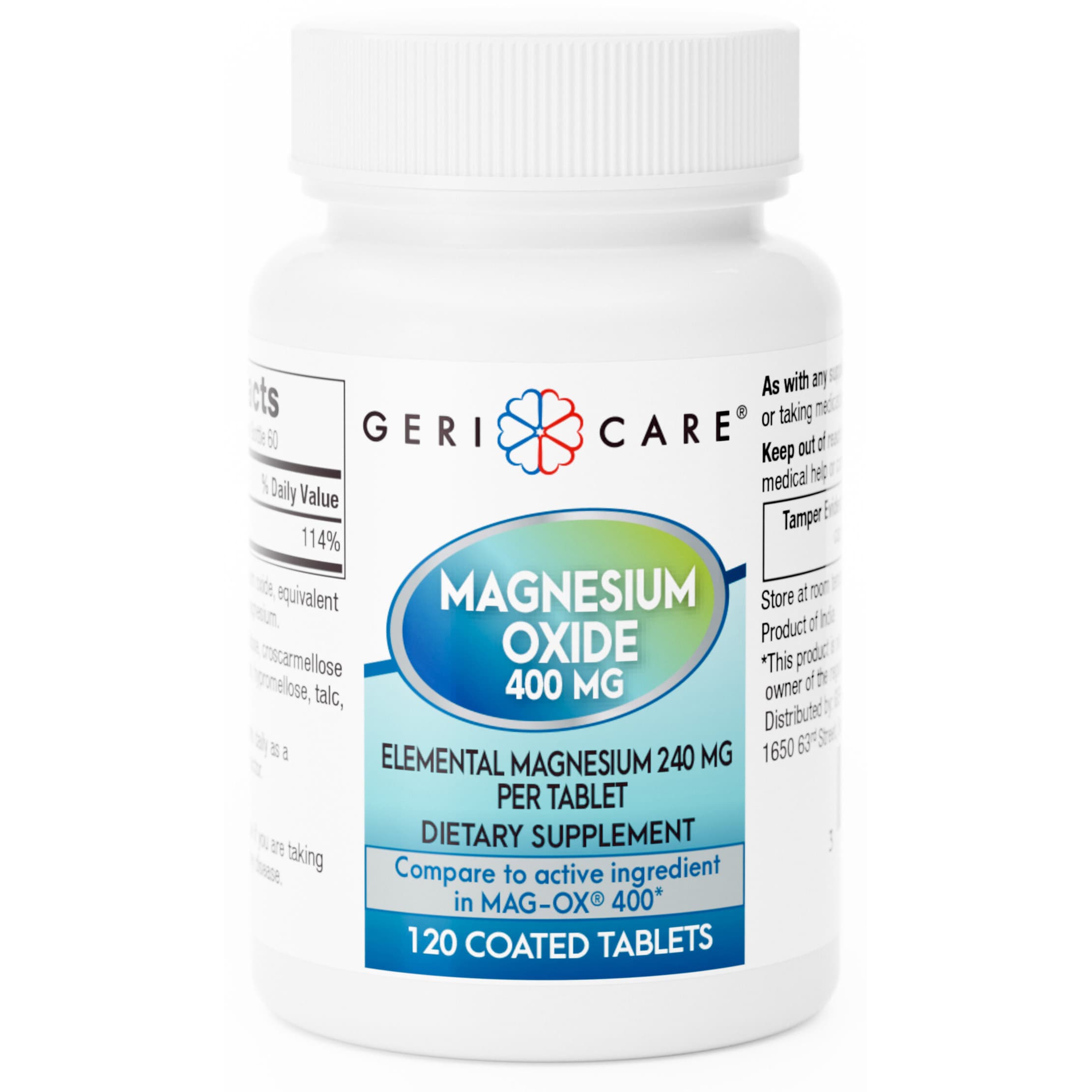 Geri-Care Magnesium Oxide Mineral Supplement Tablet, 400 mg - Case of 1440 - Image 1