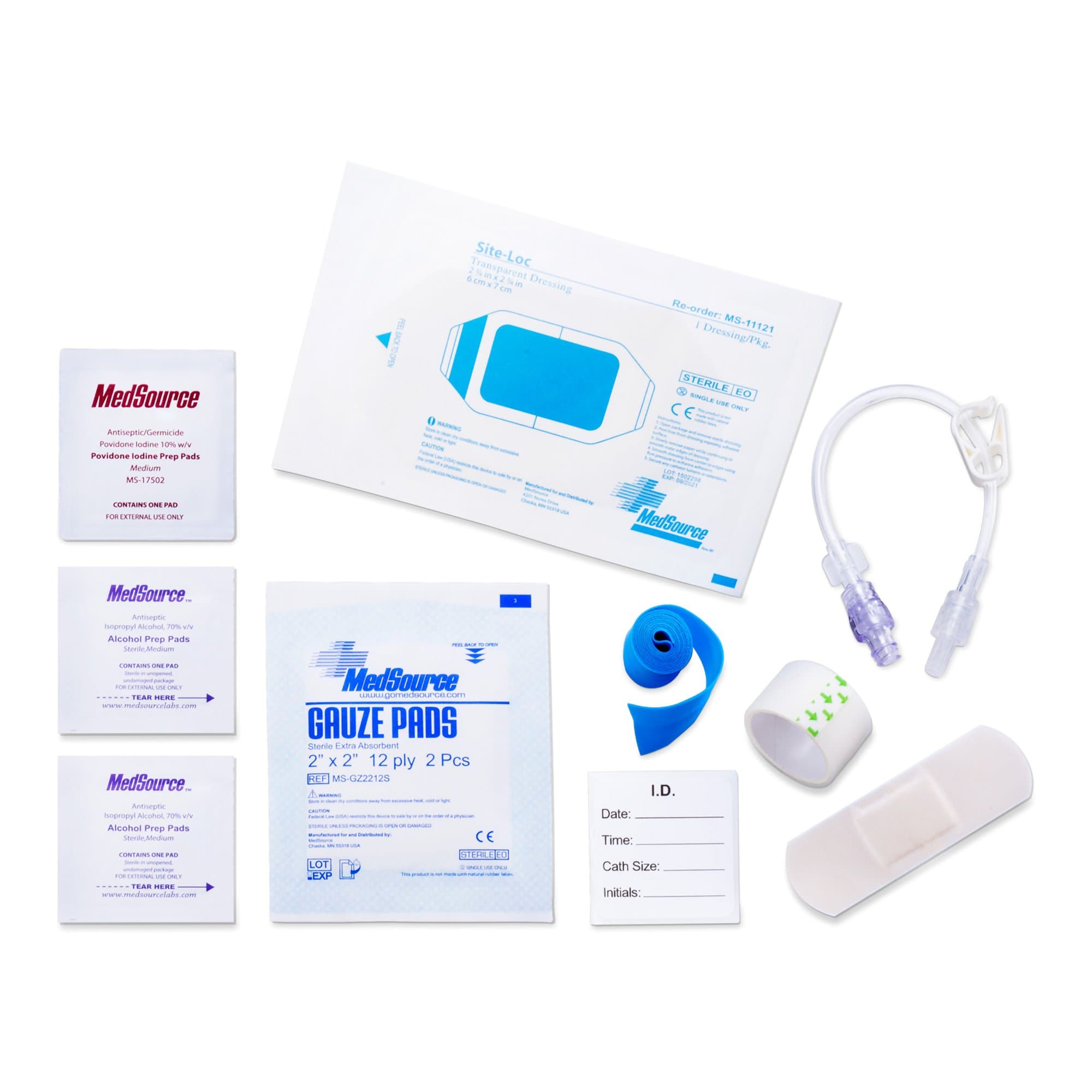 MedSource IV Start Kit with Site-Loc, 8" Extension Set - Image 1