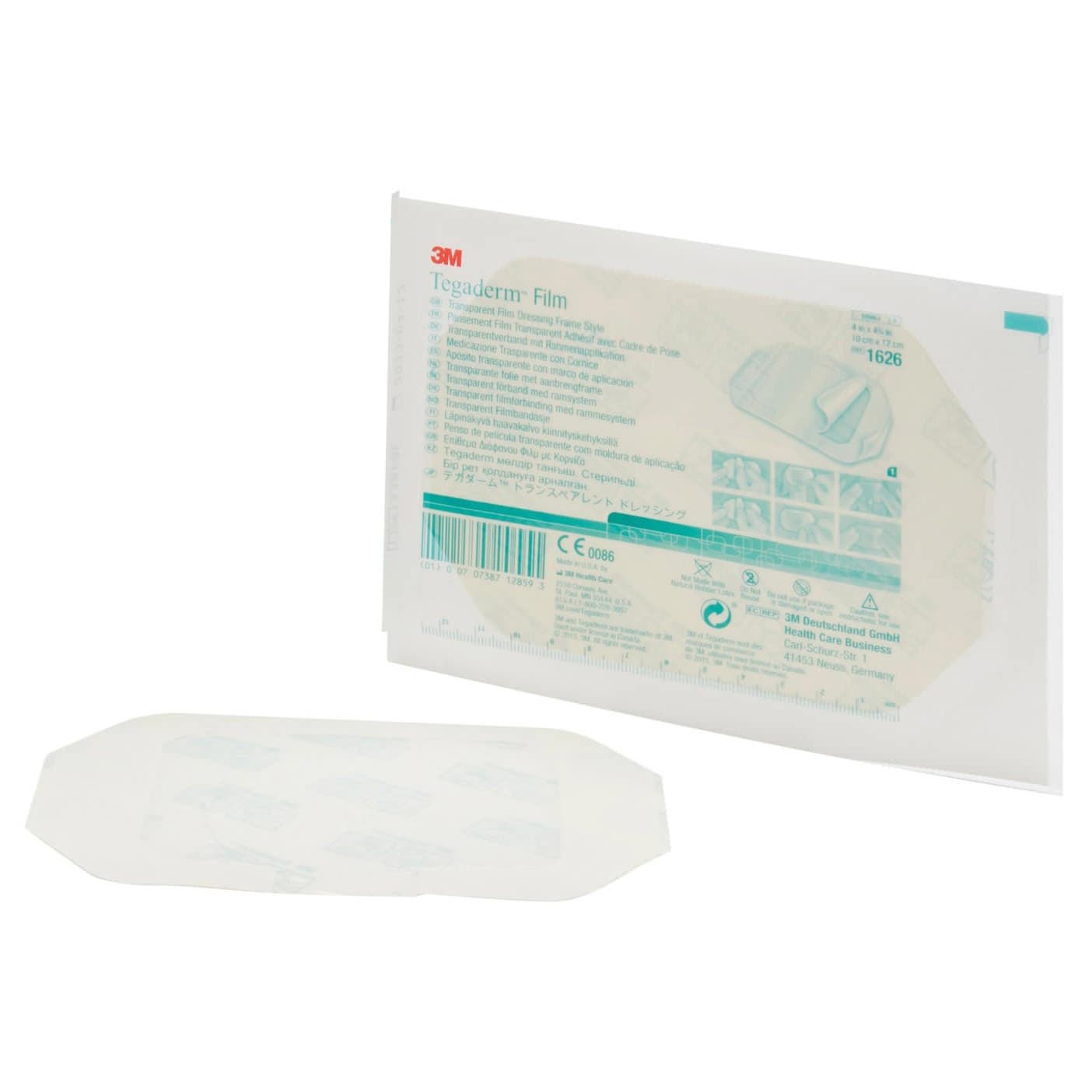 3M Tegaderm Transparent Adhesive Dressing, Frame Style, 4 x 4-3/4 Inch - Each - Image 1