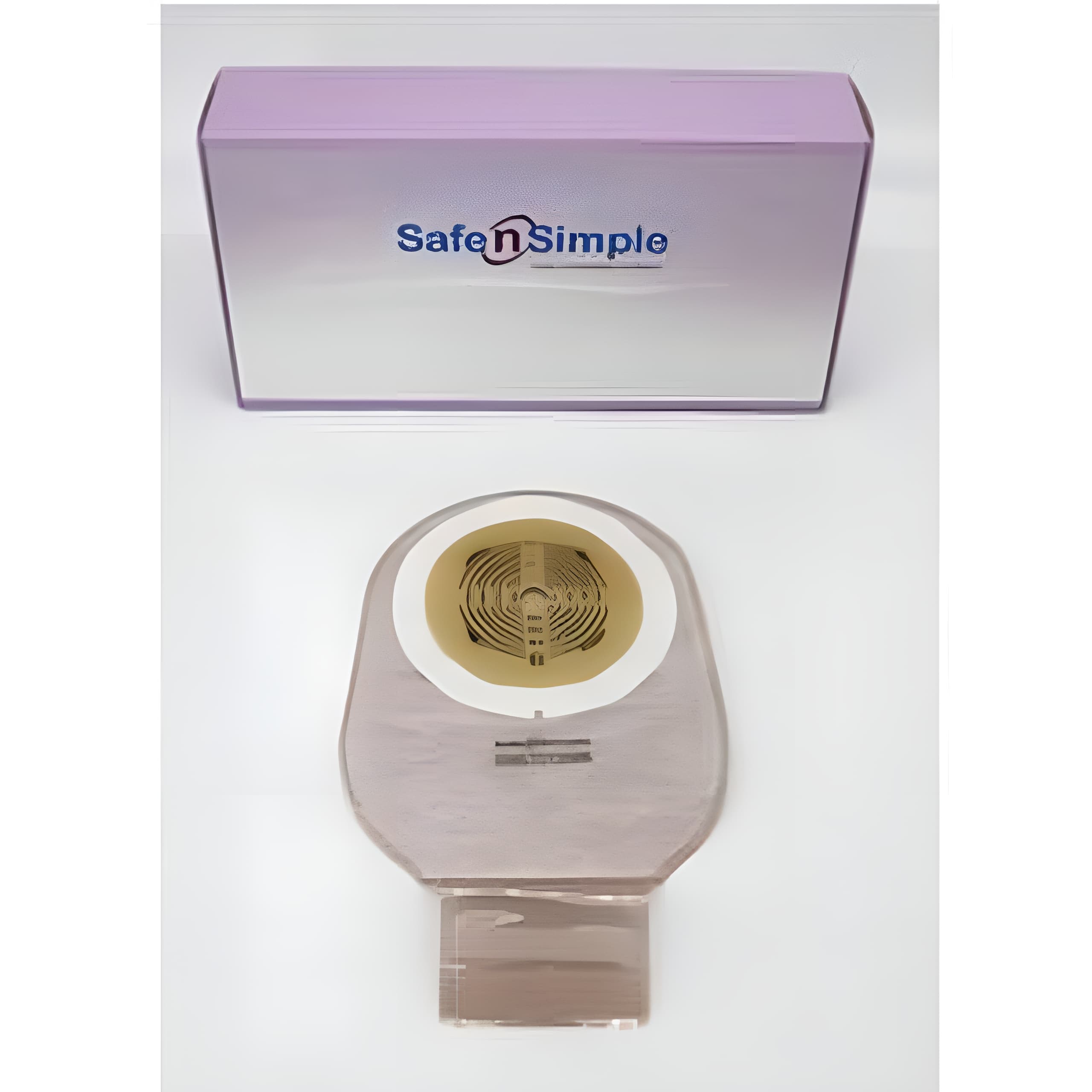 Safe N Simple 12" Convex 1-Piece Extended Wear Pre-Cut Drainable Ostomy Pouches, 3/4 Inch - Box of 10 - Image 1