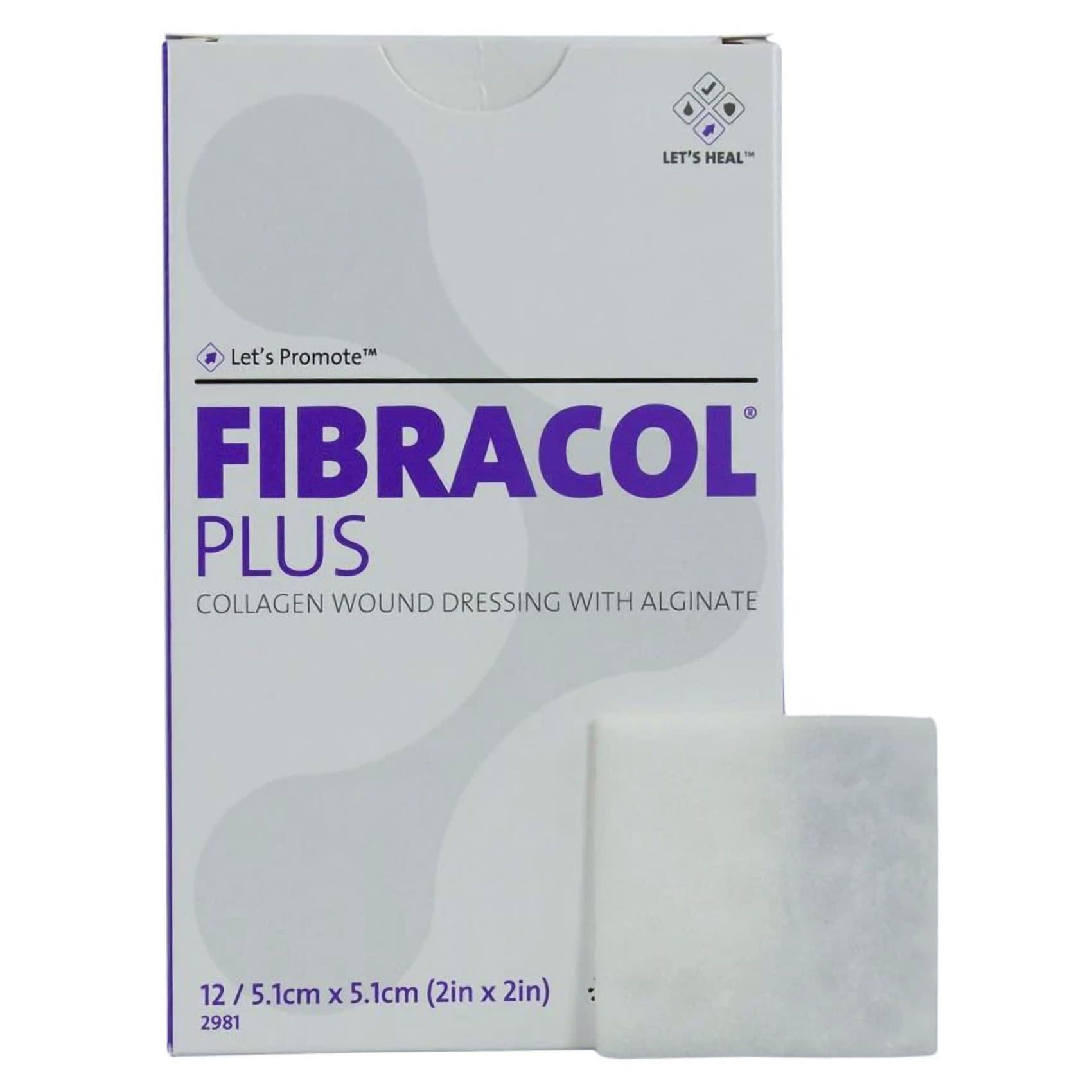 Fibracol Plus Collagen Wound Dressing with Alginate, 2 x 2 Inch - Each - Image 1