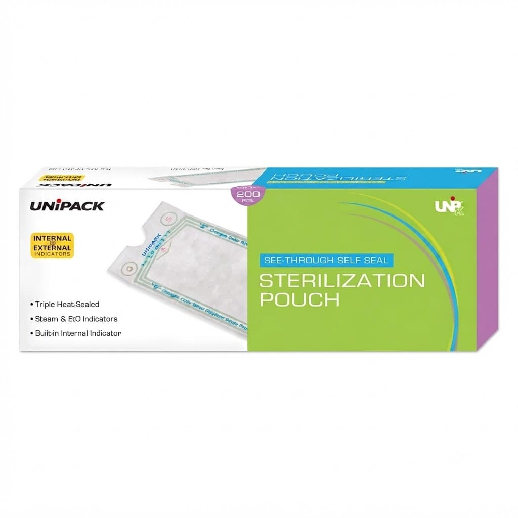 Dukal Unipack Sterilization Pouches, 4-1/4" x 12" - Case of 2400 - Image 1