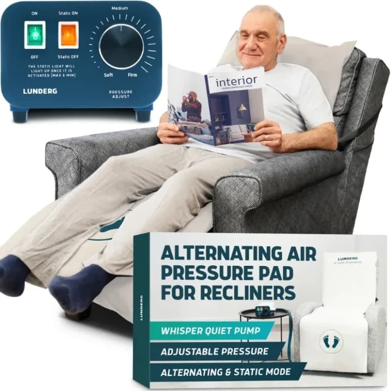 Lunderg Alternating Air Pressure Pad Recliner Chair, Cream - Image 1